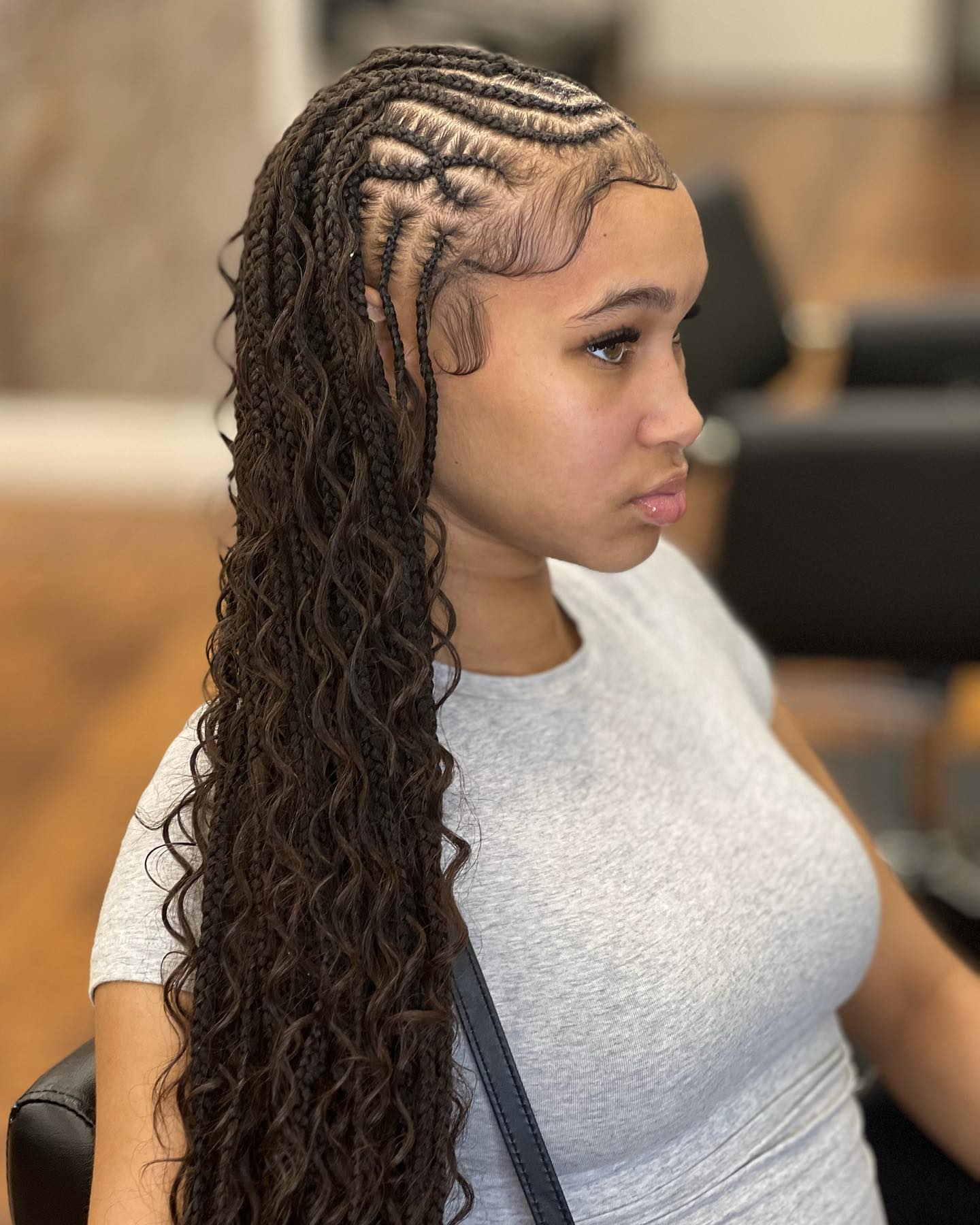 Half Cornrows Half Individual Braids