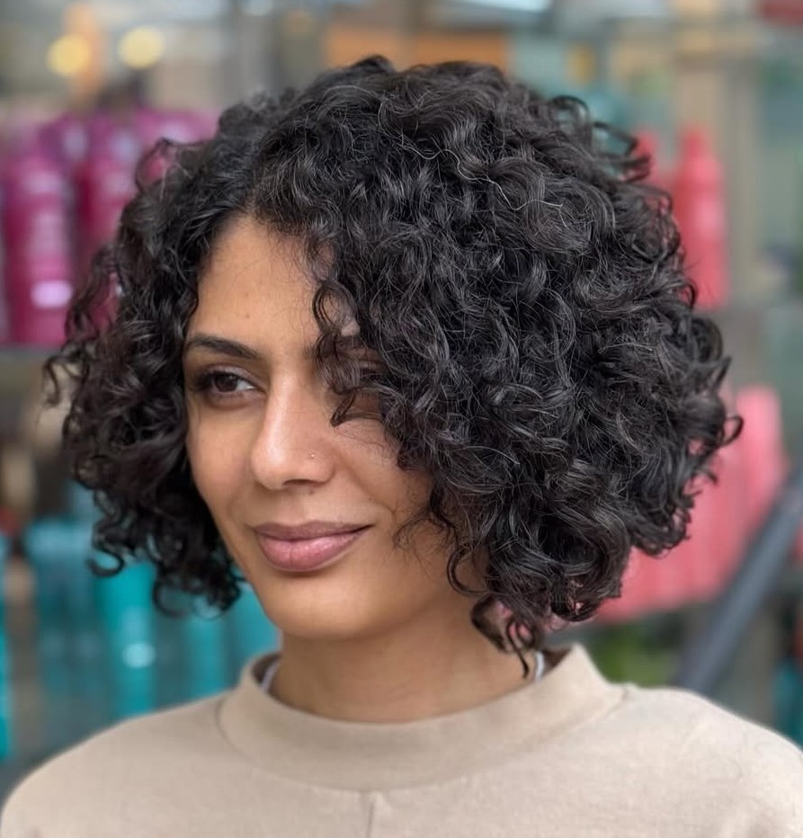 Stacked Bob for Thick Curly Hair