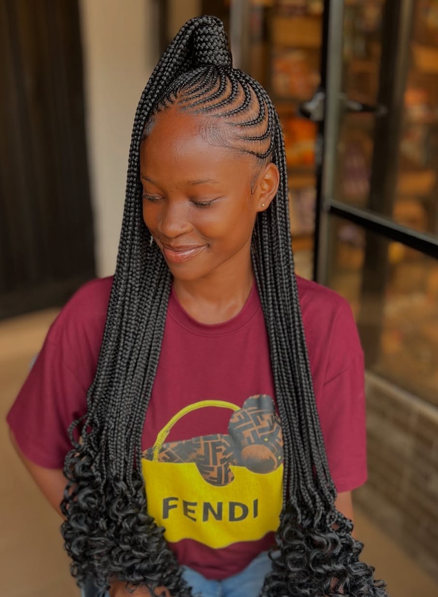 Protective Cornrows and French Curls
