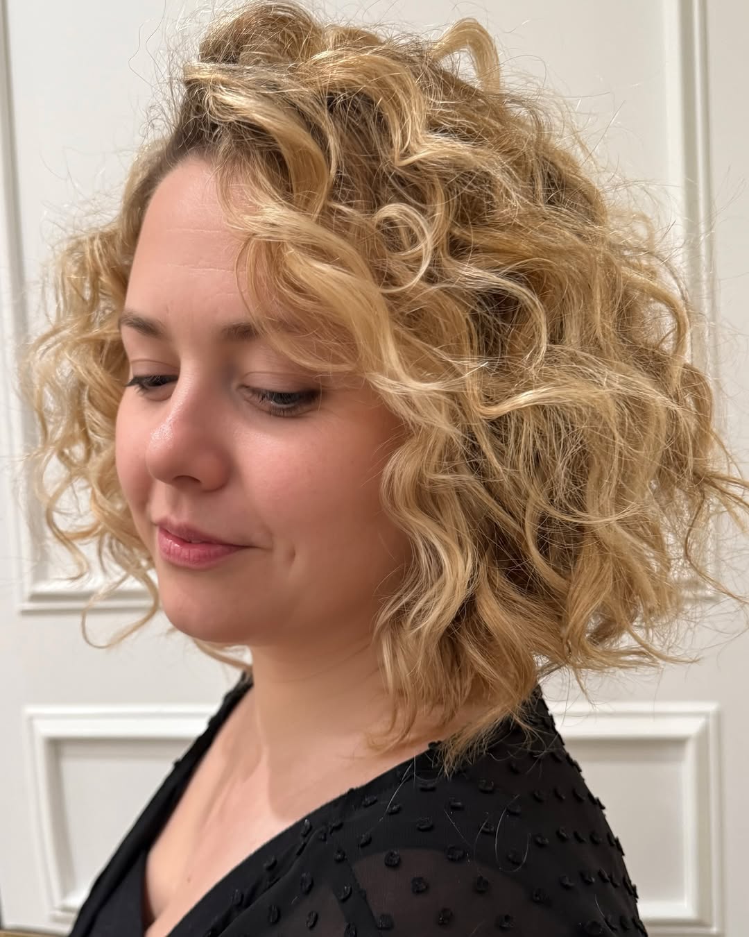 Natural Curly Blonde Bob