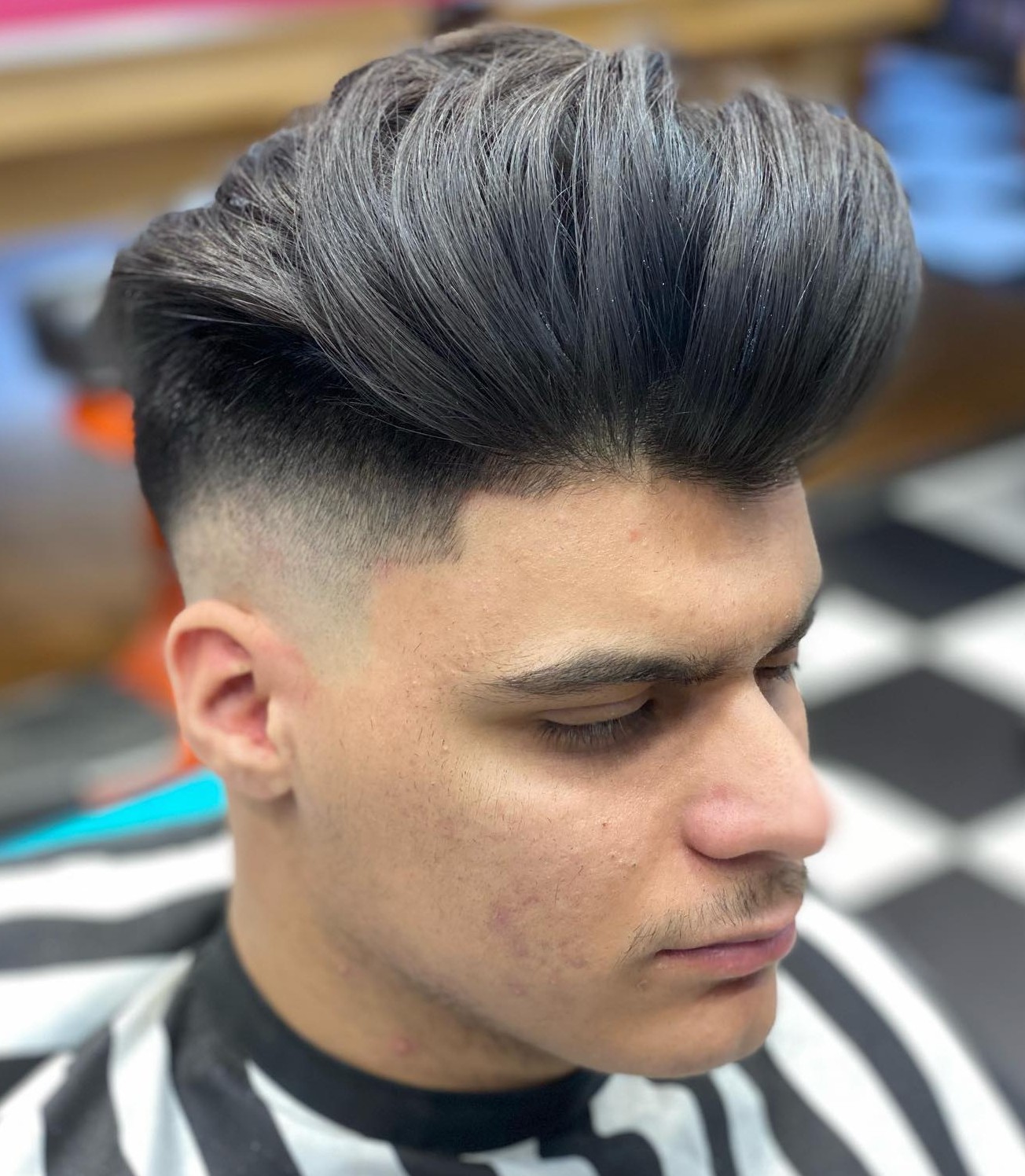 Long on Top Pompadour Fade