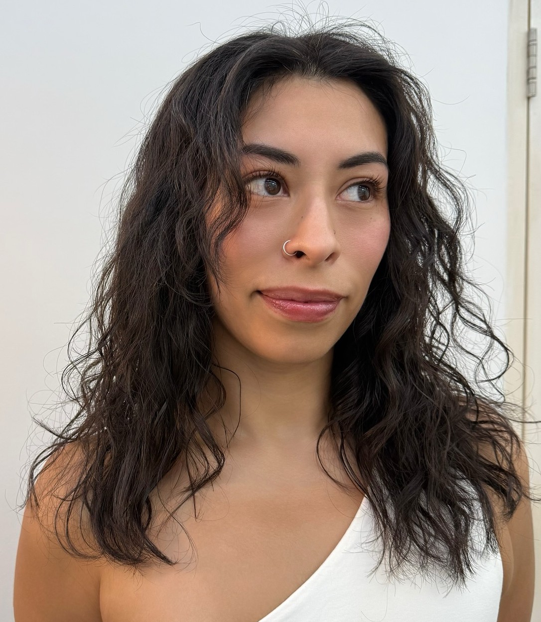 Middle-Part Hair with Perm