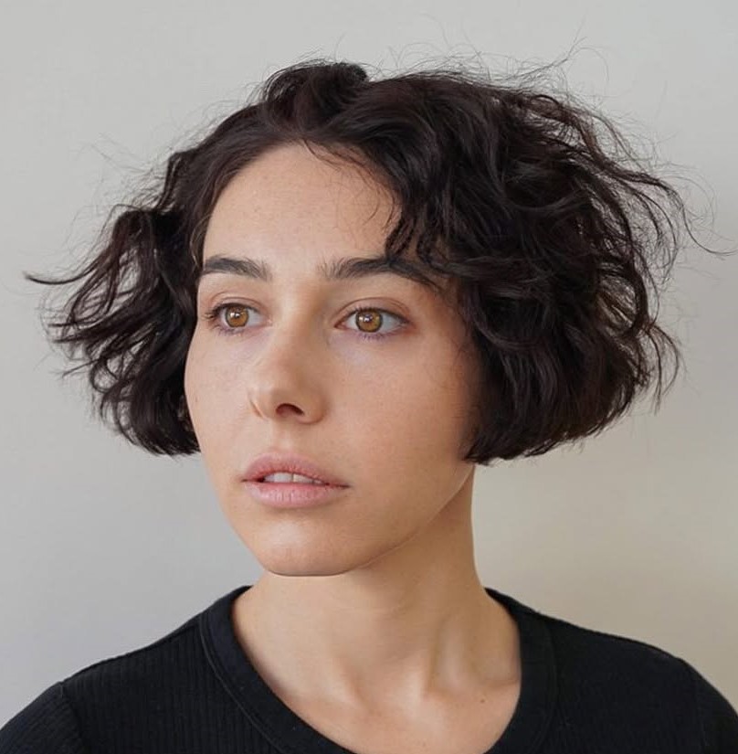 Super Short Curly Bob Cut