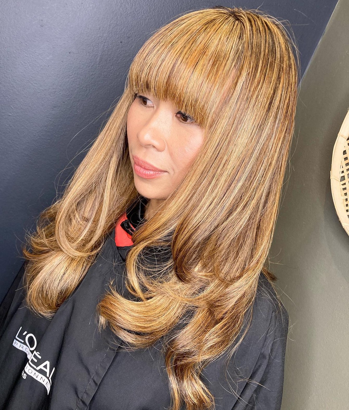 Long Haircut with a Heavy Fringe