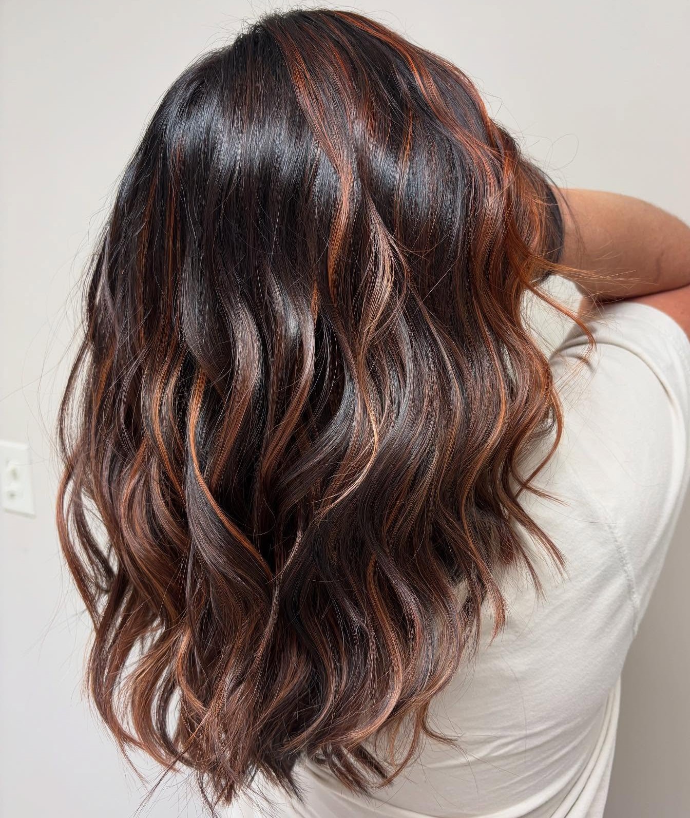 Brown Hair with Caramel Streaks