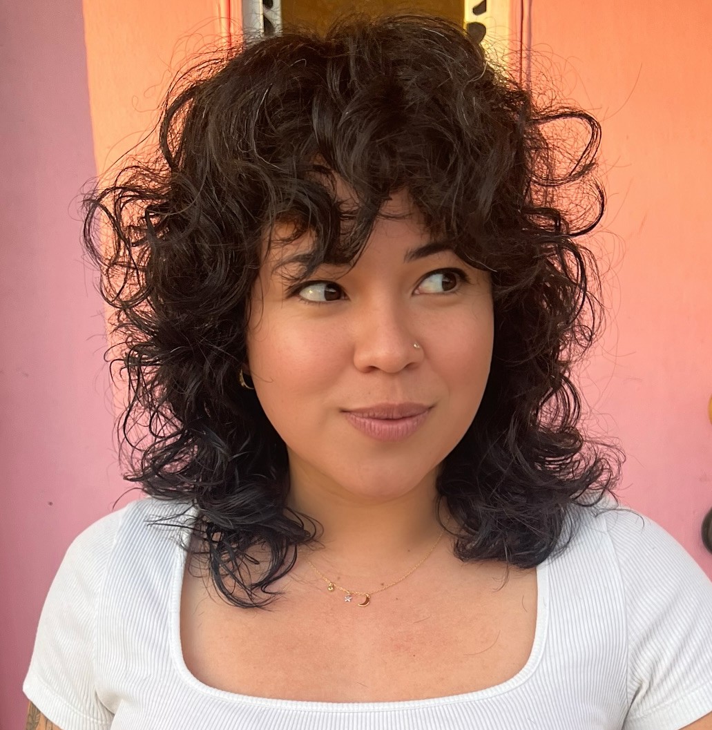 Feathered Shag for Curly Hair