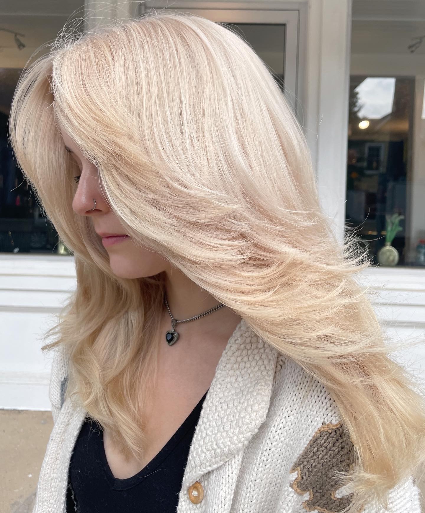 Long Feathered Straight Hairstyle