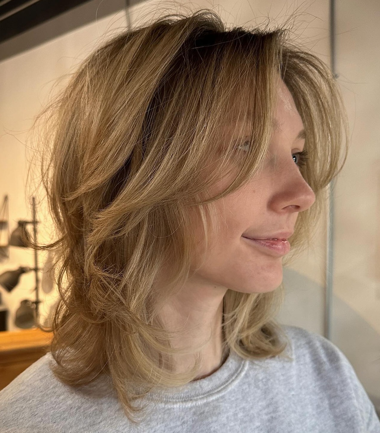Medium Feathered Fine Thin Hair