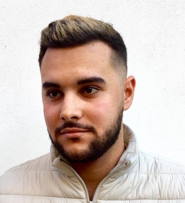 Brown Fade with Blonde Tip