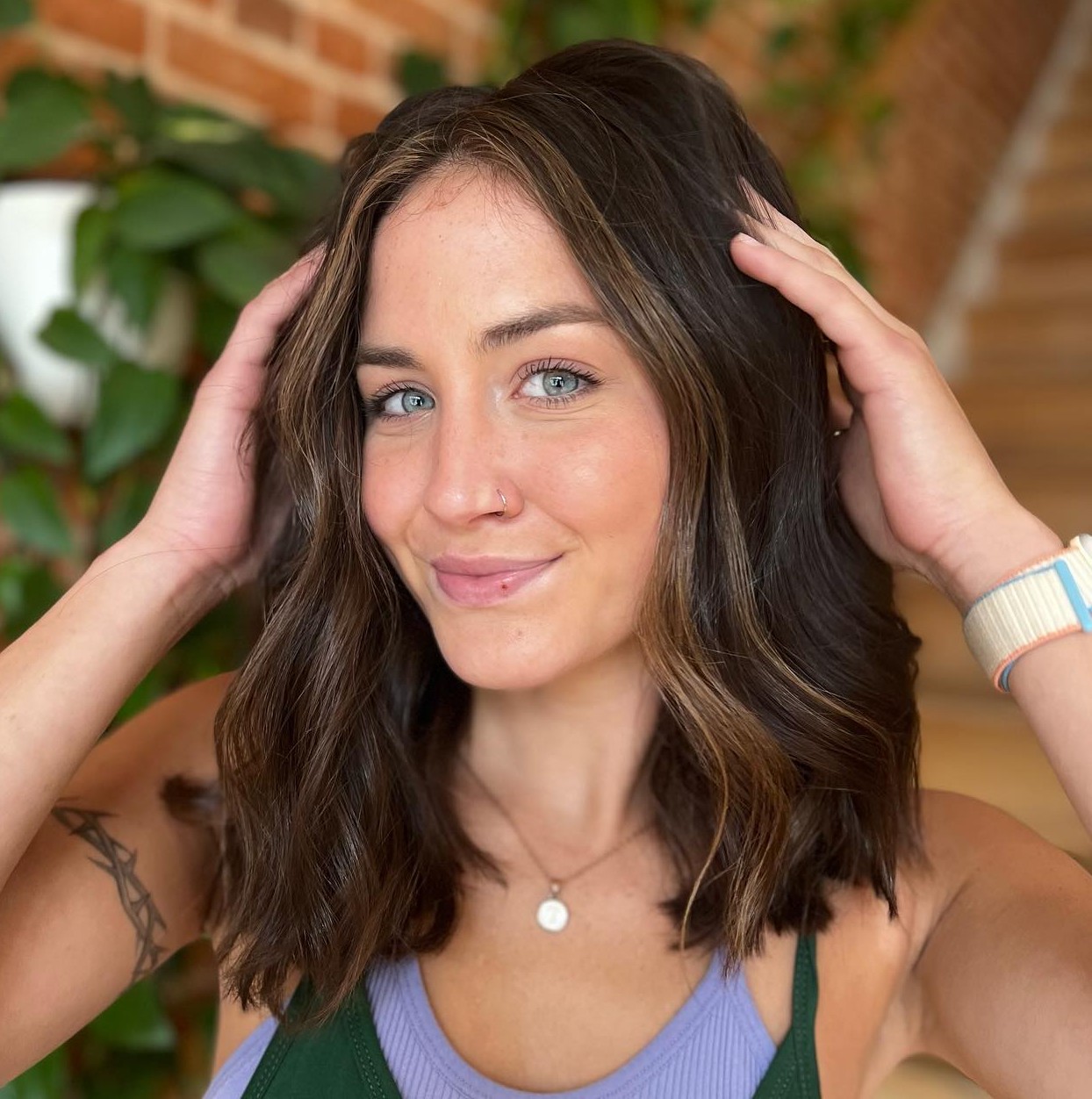Shoulder-Length Bob with Highlights