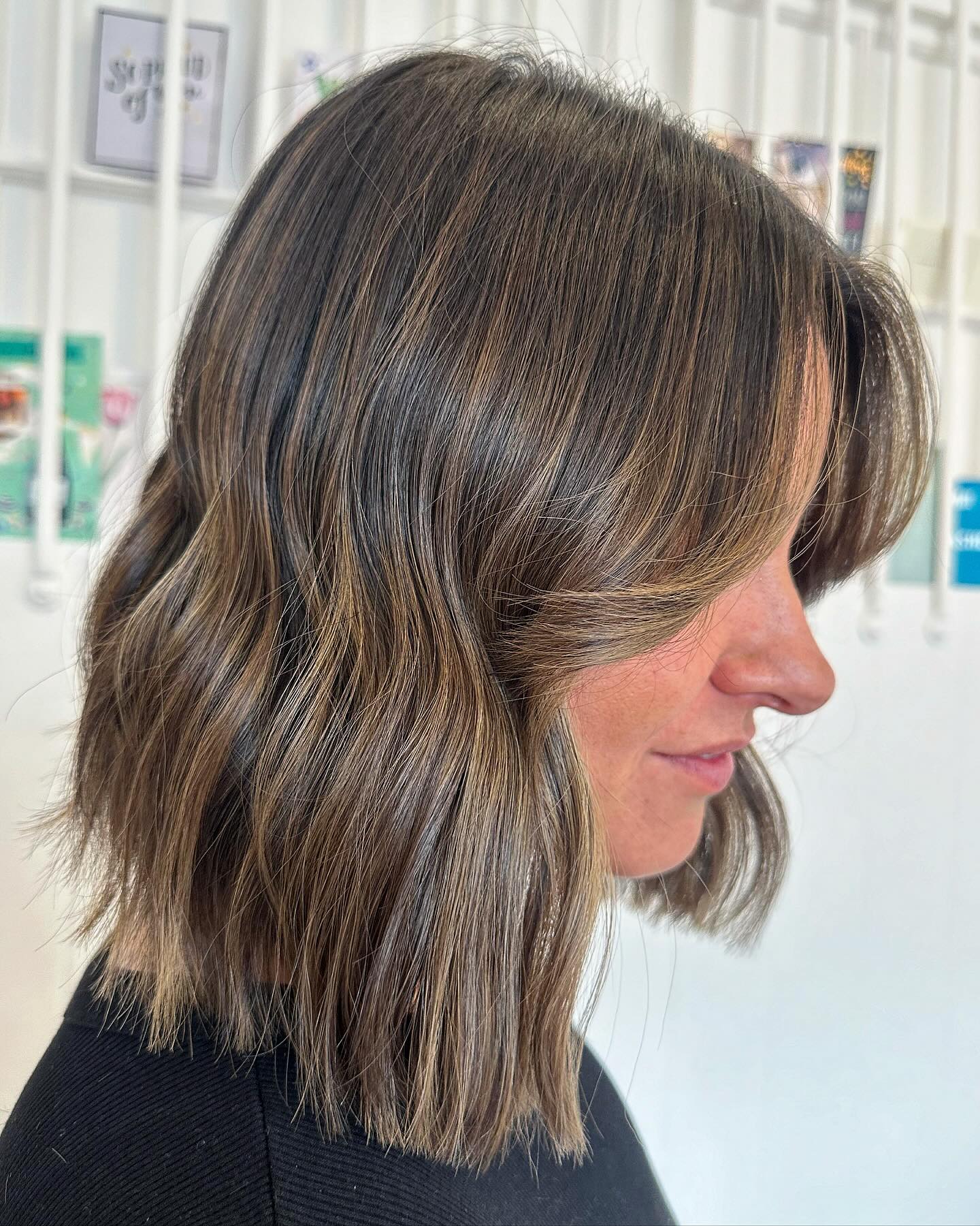 Natural Brown Bob with Highlights