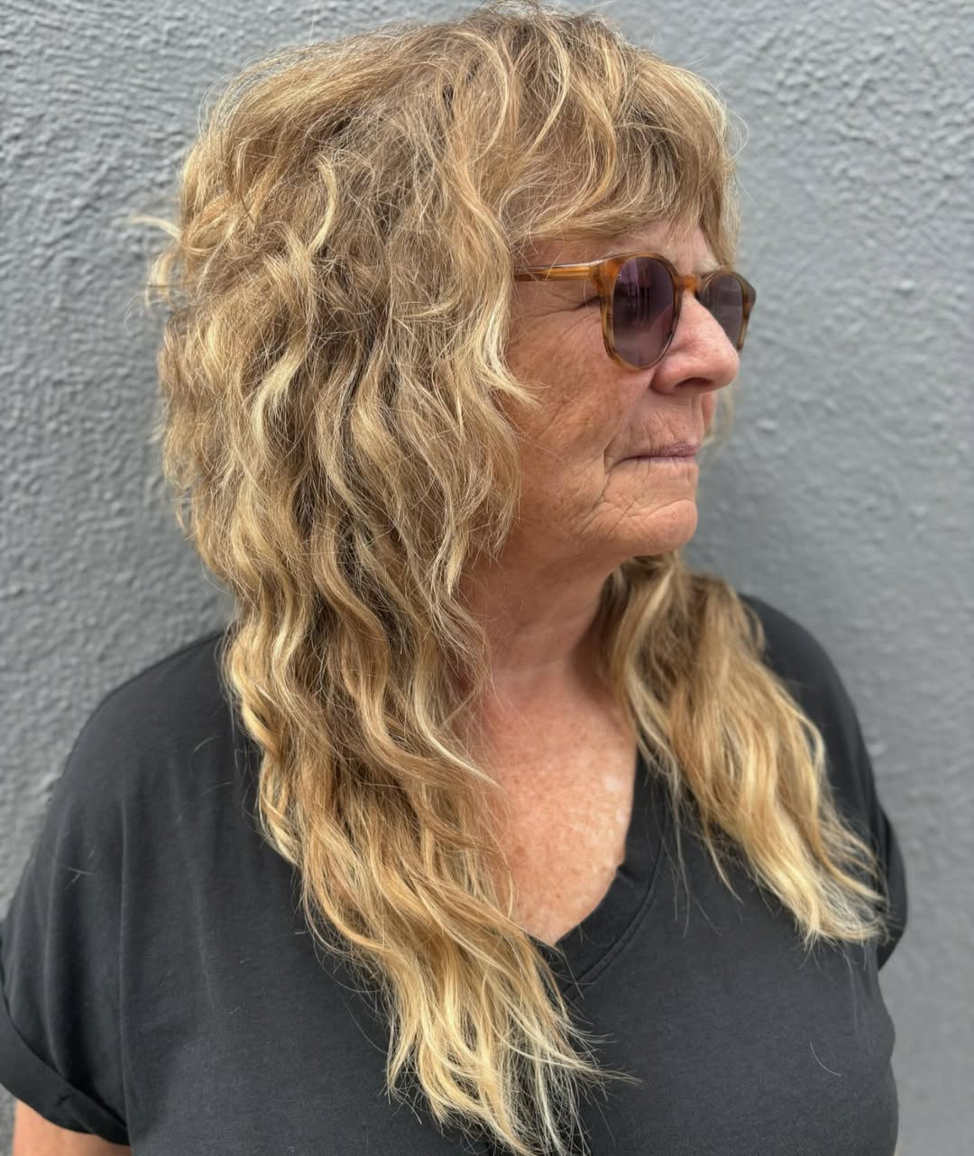 Over Long Hairstyle with Glasses