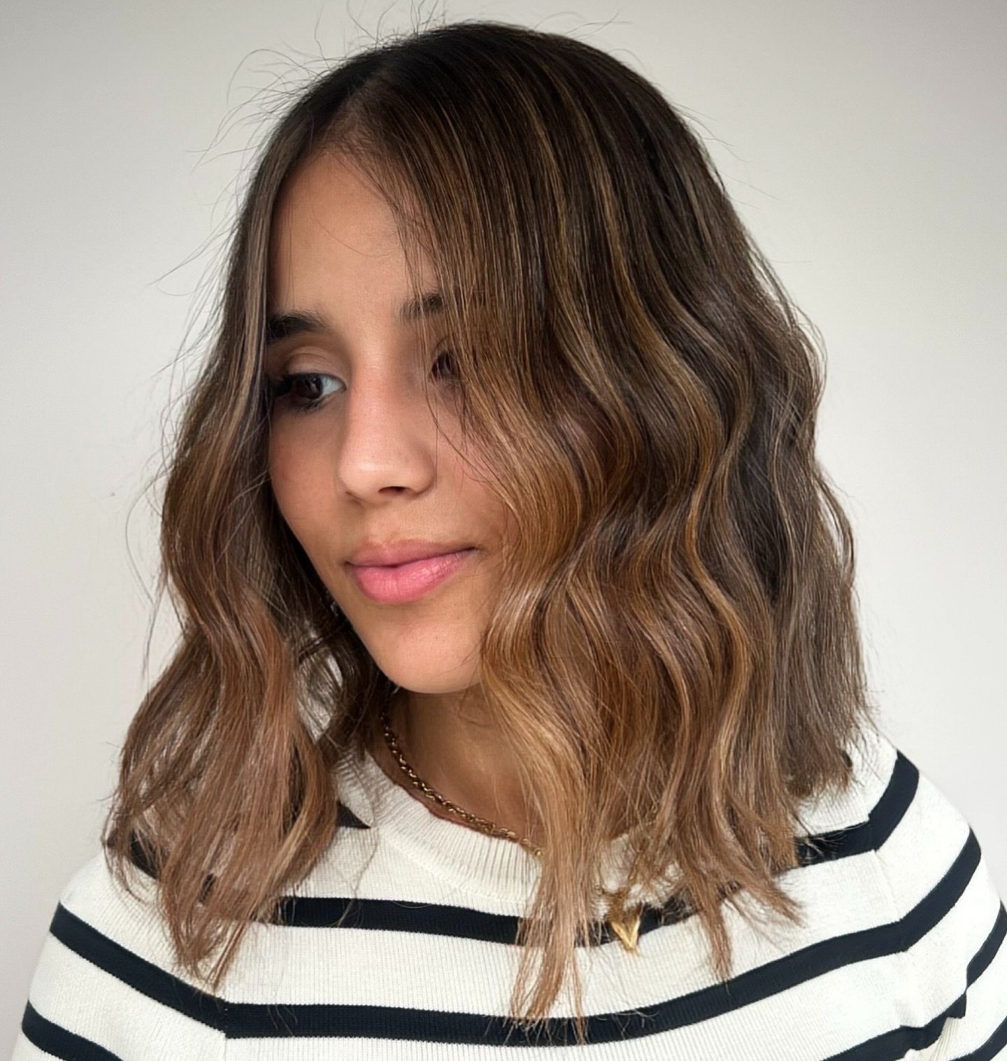 Thin Fine Brown Hair with Highlights