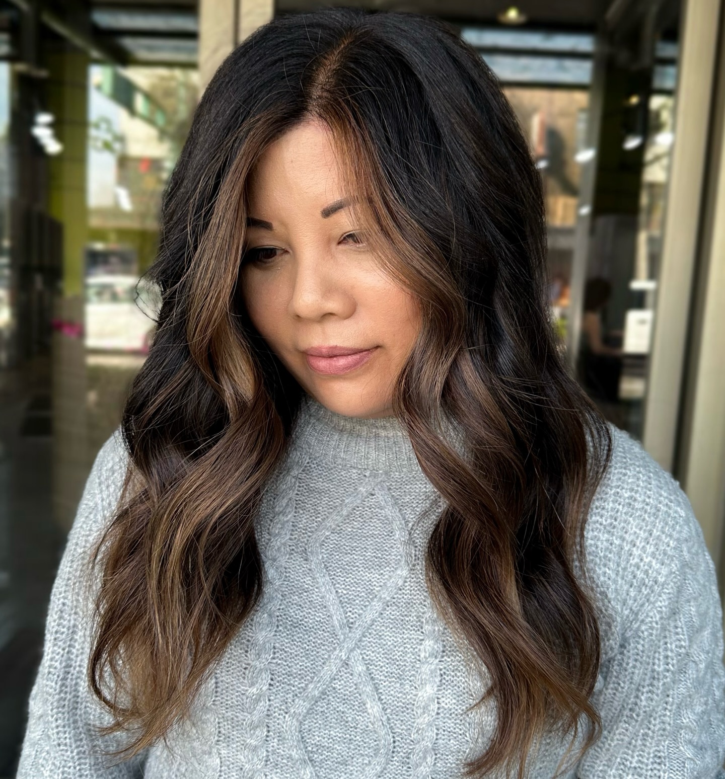 Bright Money Piece for Dark Hair