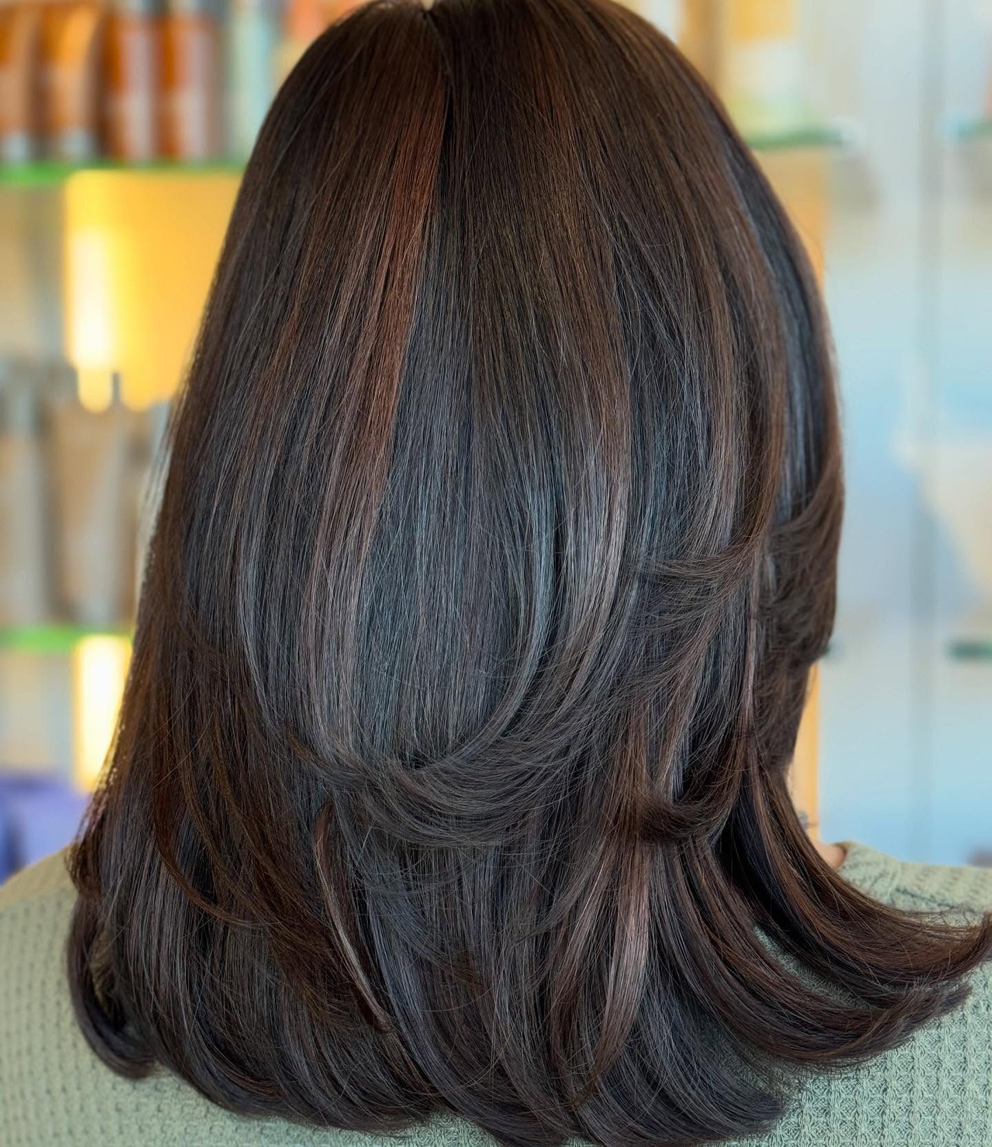 Brown Hair with Mocha Highlights