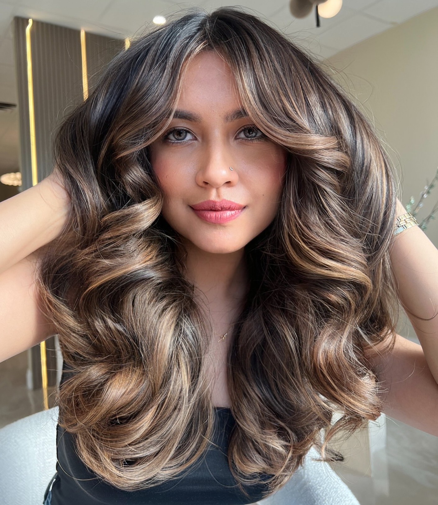 Dark Hair with Bronde Balayage