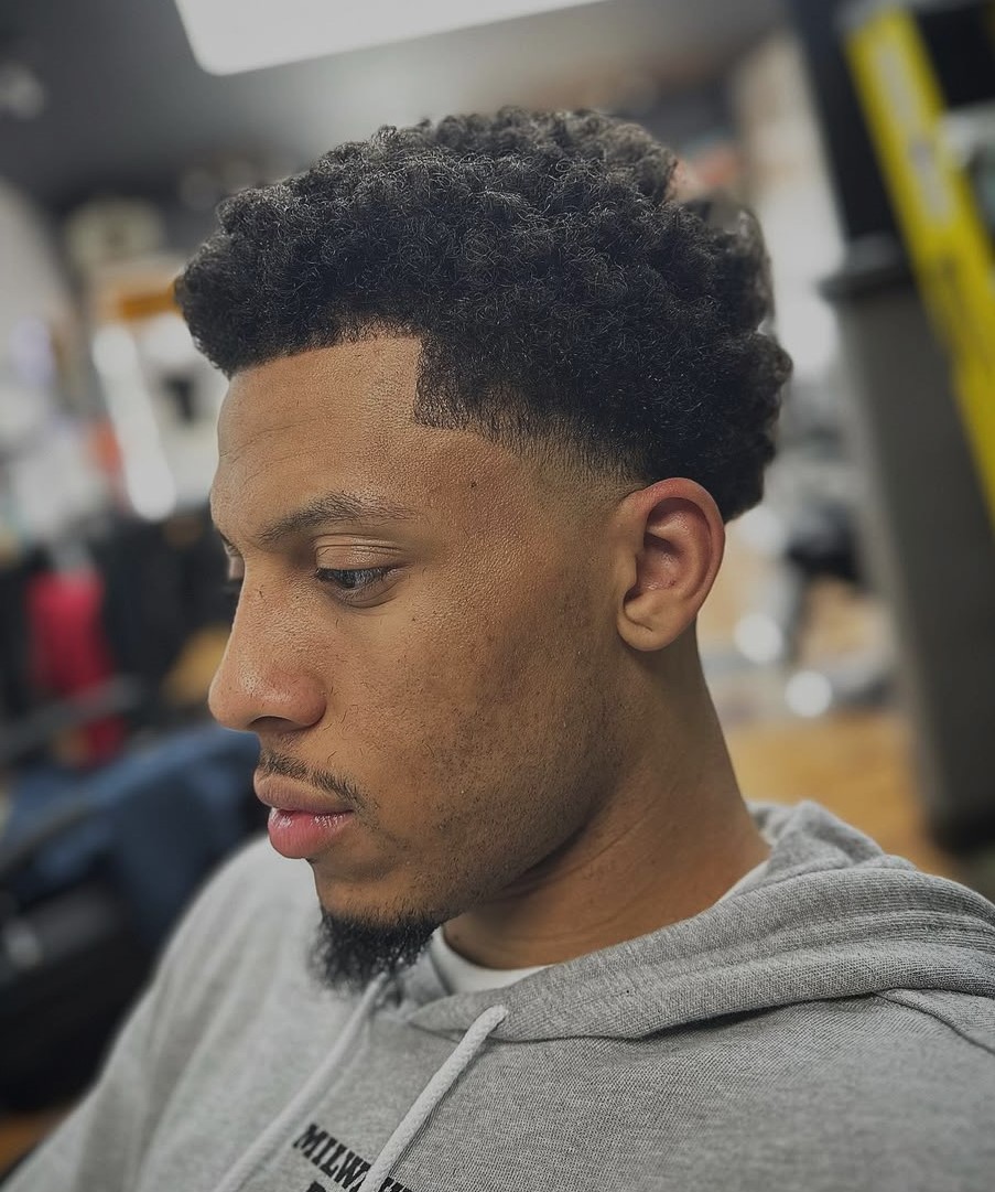 Black Mens Temple Fade