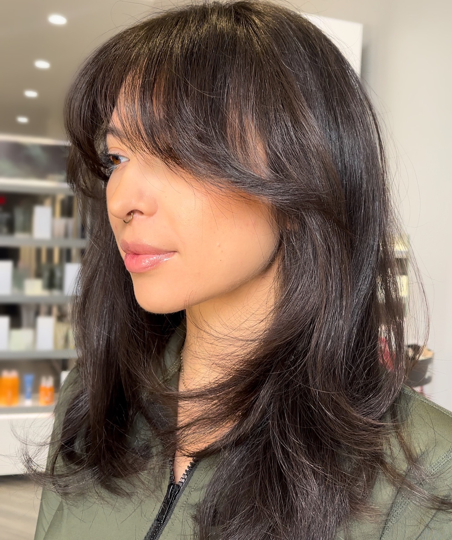 Medium Hair with a Side Fringe