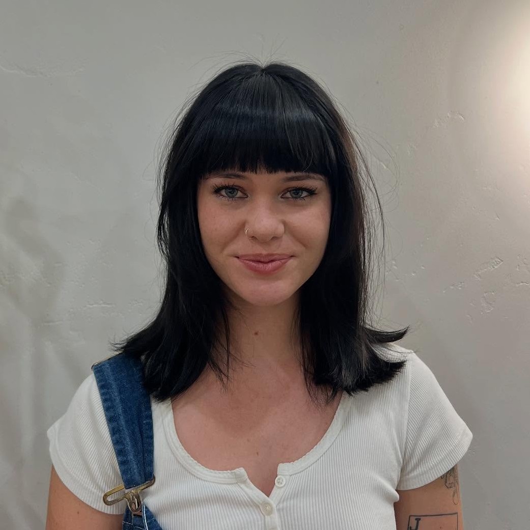 Medium Hairstyle with Full Bangs