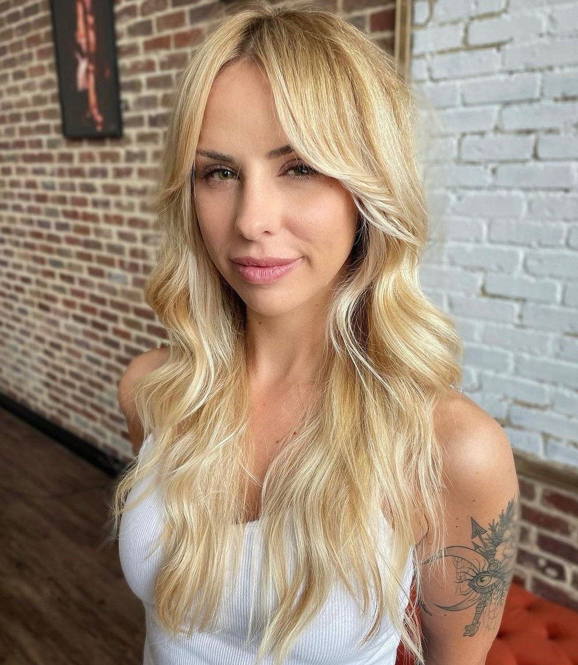 Side Bardot Bangs for a Big Forehead