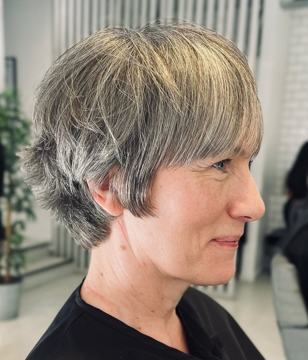 Gray Bixie Haircut