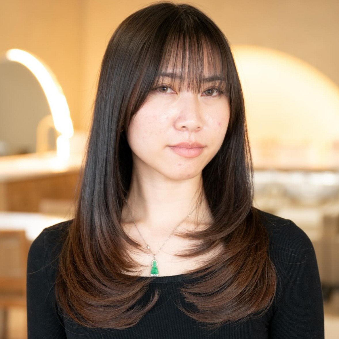 Korean Bangs for a Big Forehead