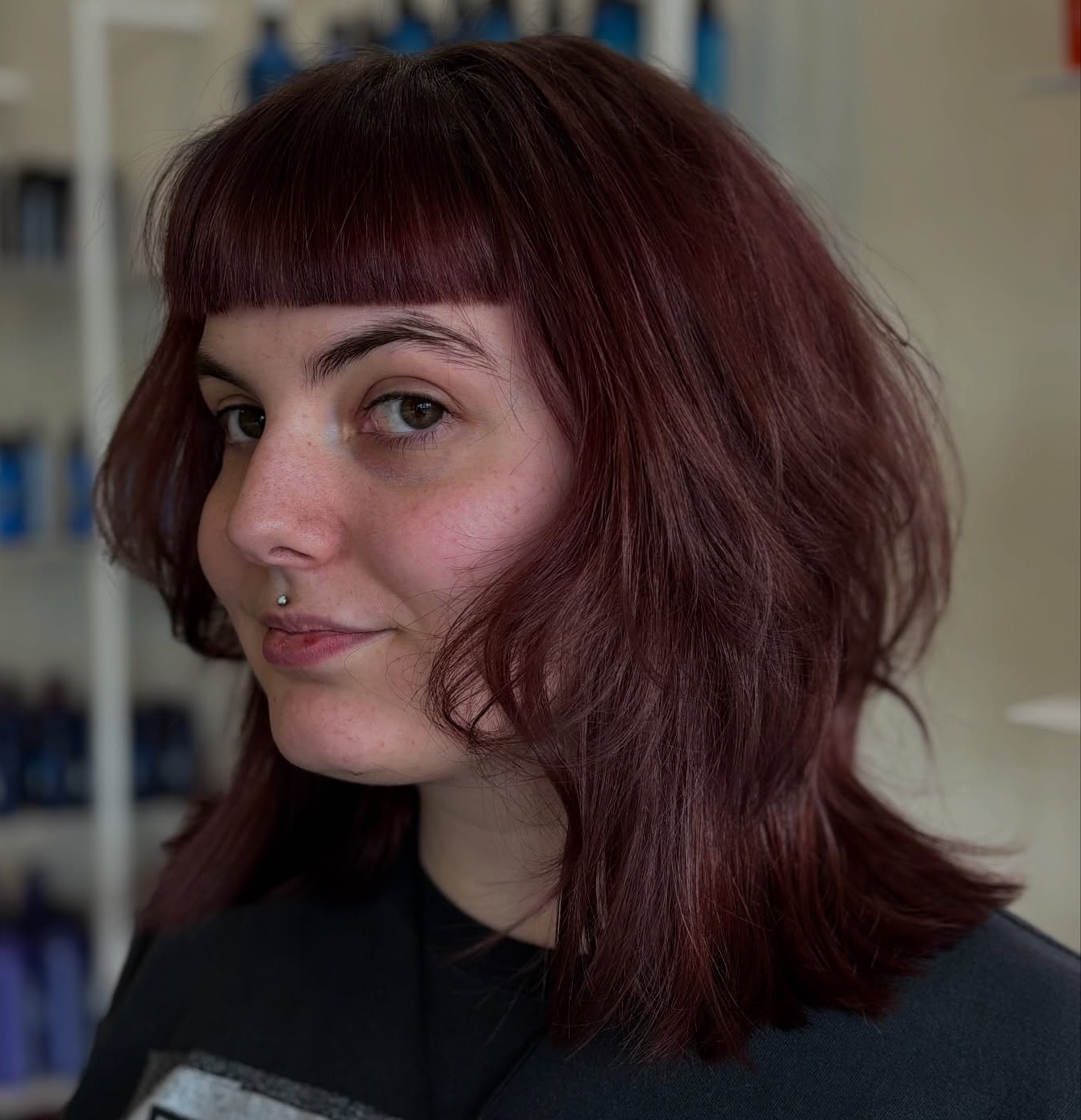Lob with Super-Short Bangs