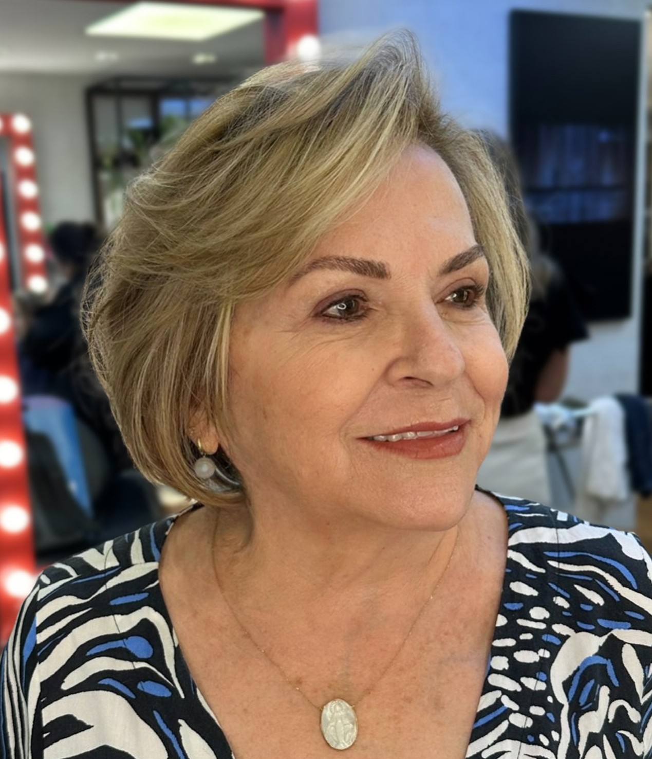Side Layered Bangs Over 60