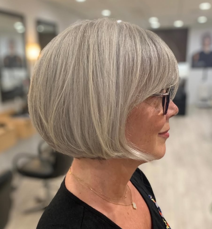 Clean Gray Bob Hairstyle