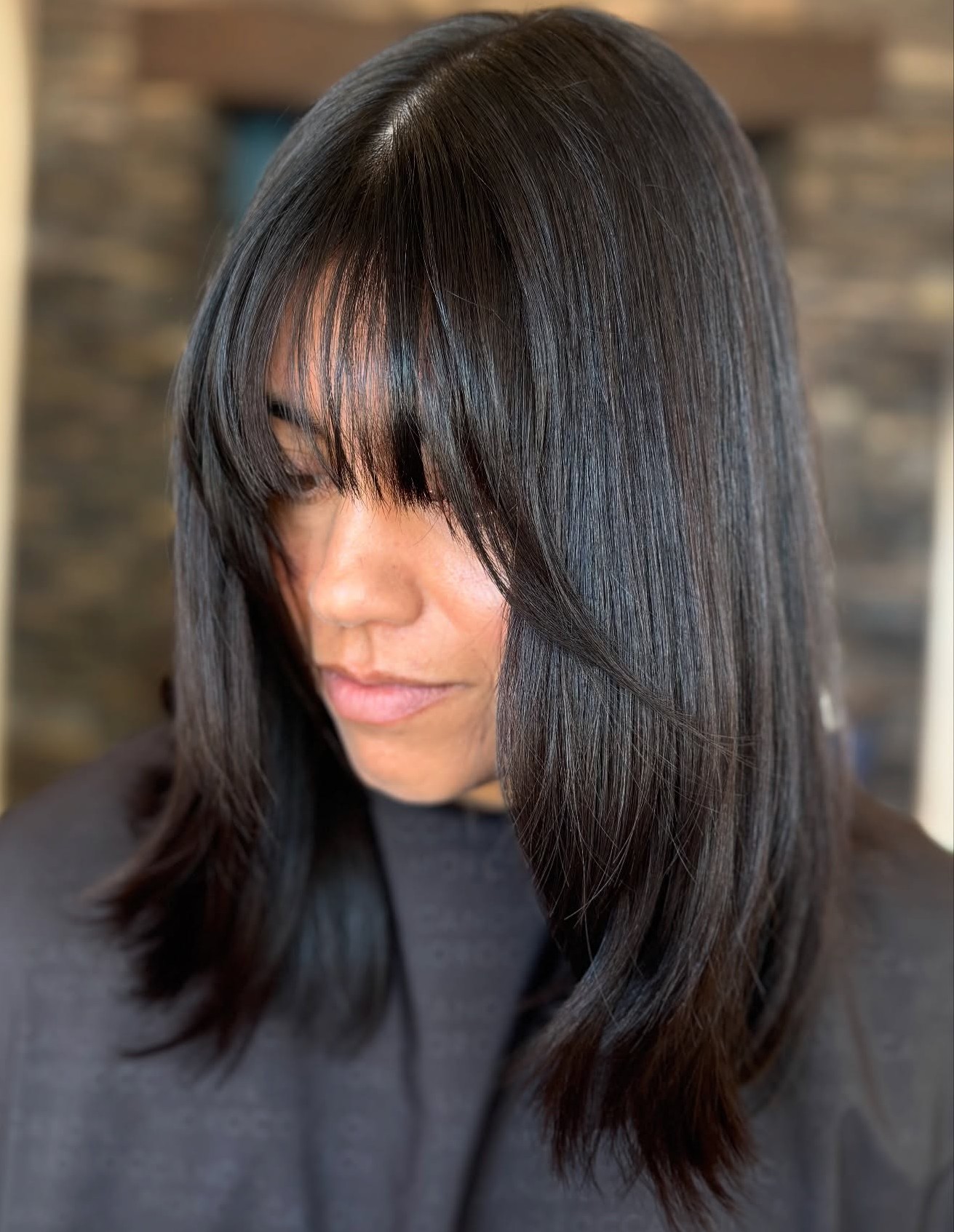 Medium Hair with See-Through Bangs