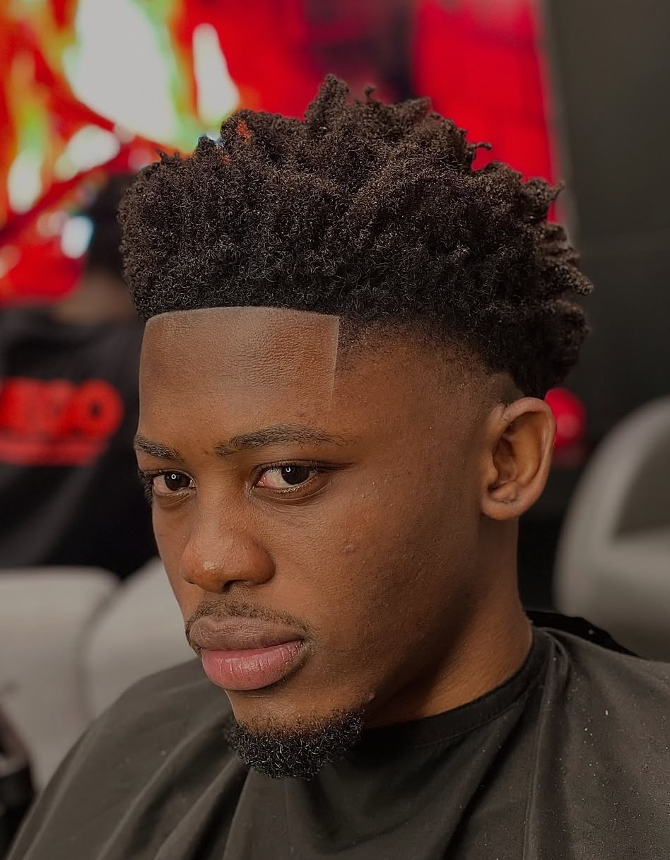 Textured Afro Taper Fade
