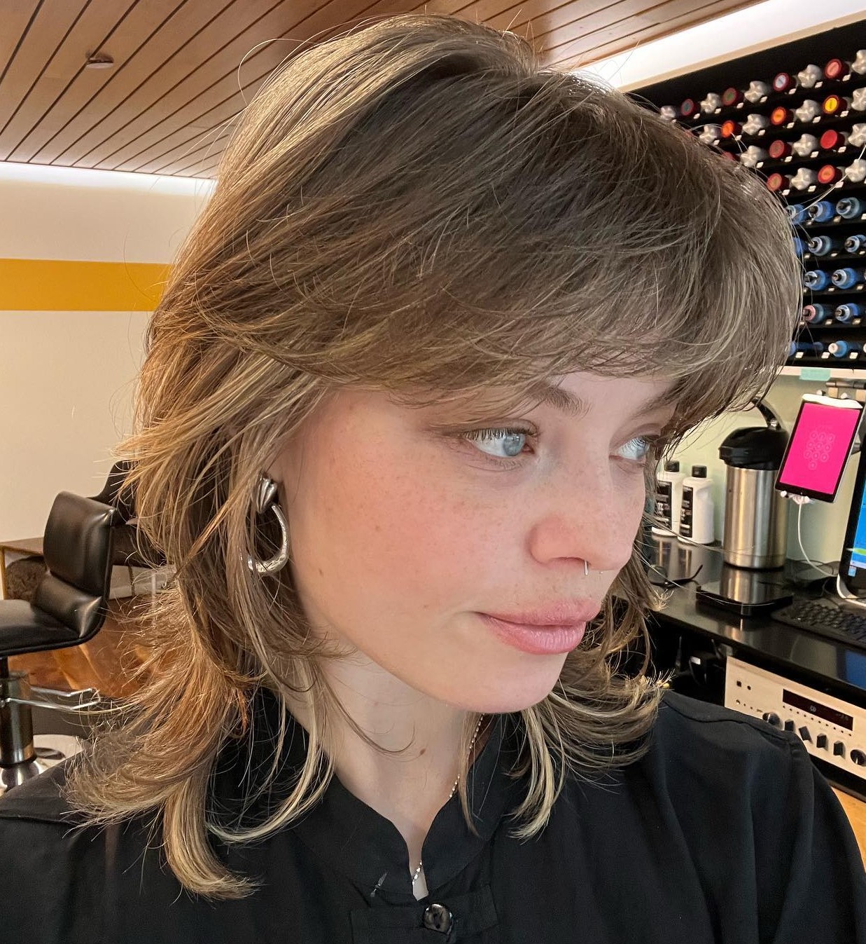 Feathered Bangs for Medium Hair