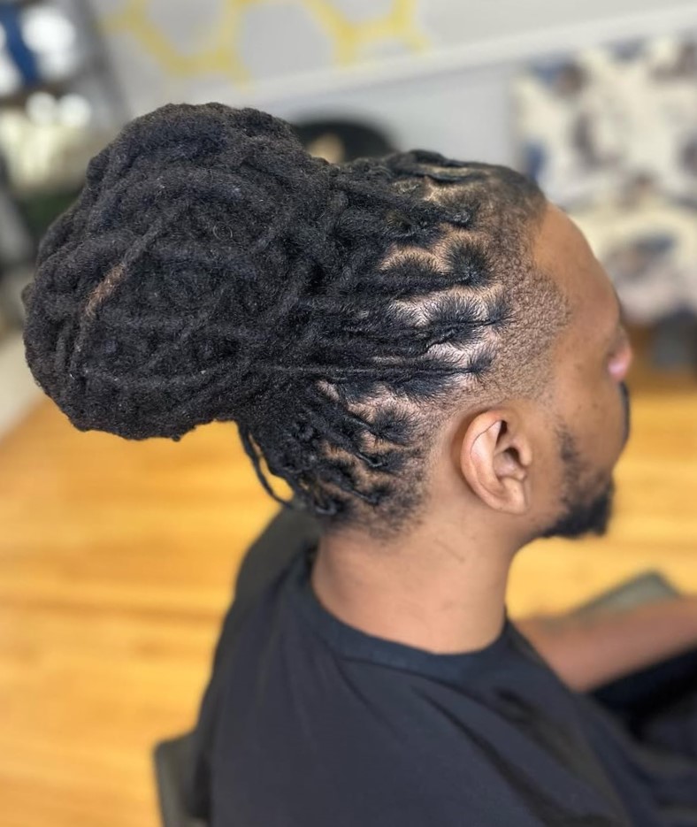 Weave Locs Updo for Men