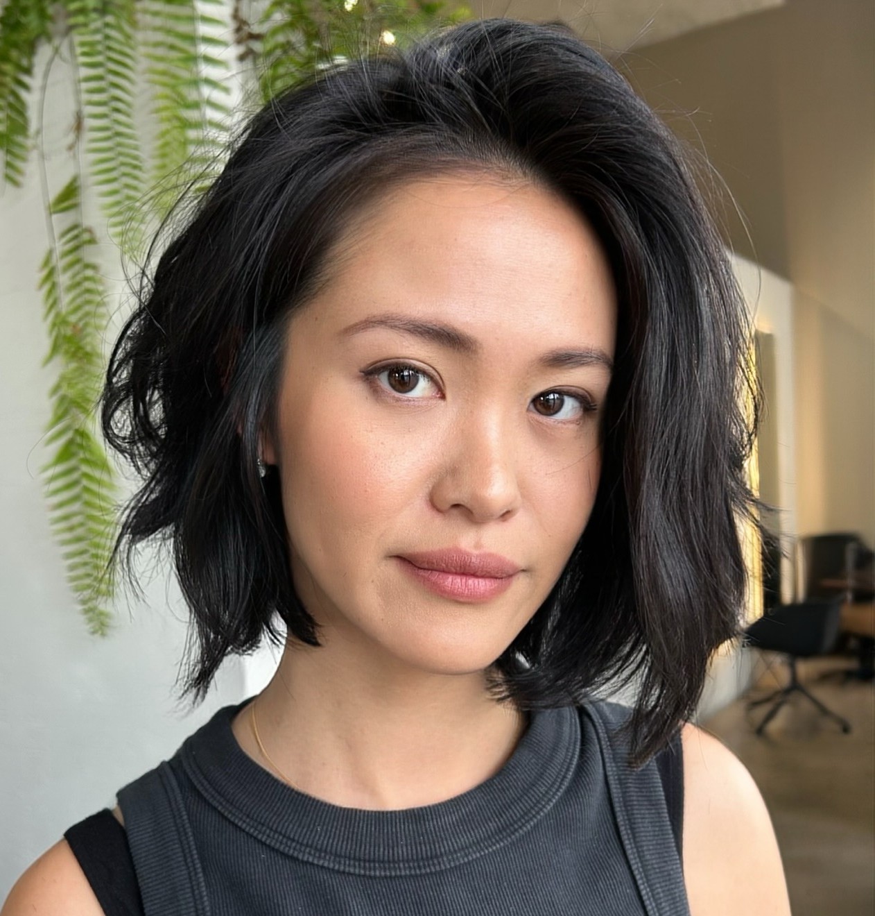 Textured Bob for a Big Forehead