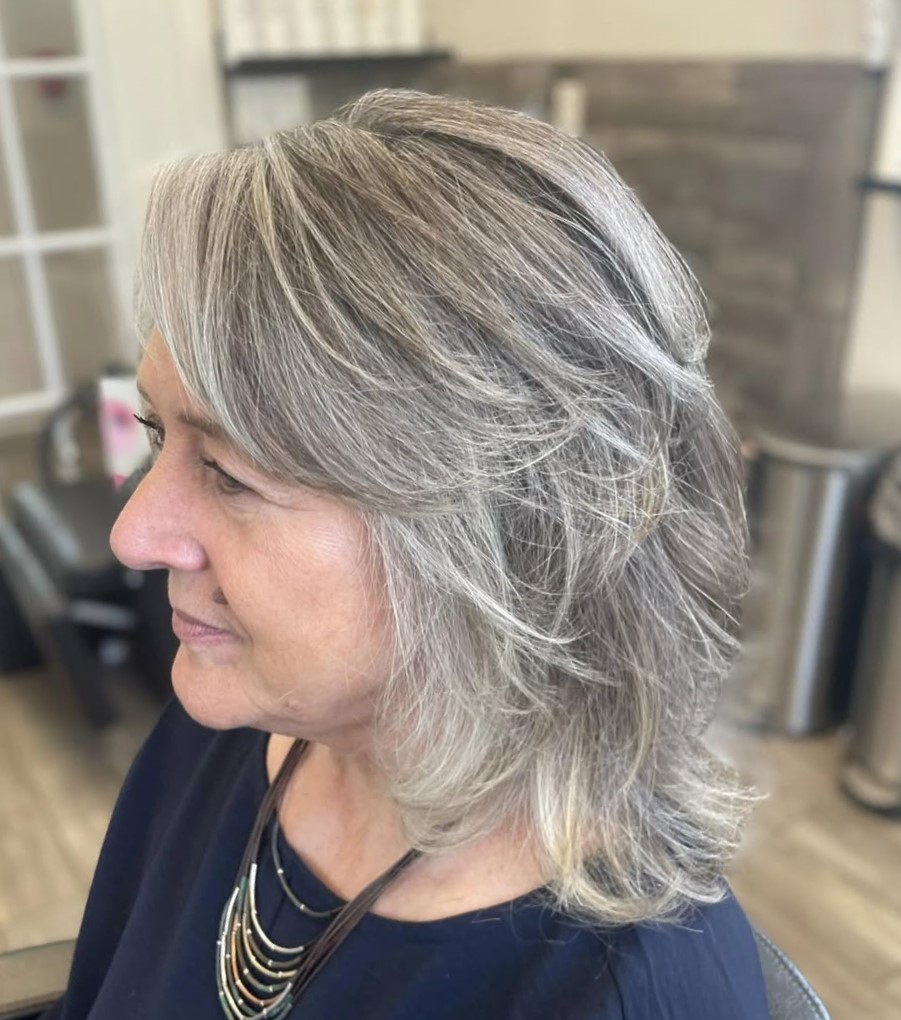 Edgy Gray Shag Hairstyle
