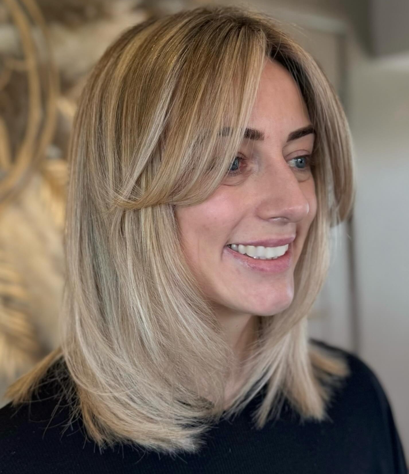 Lob with Bangs for Thin Fine Hair