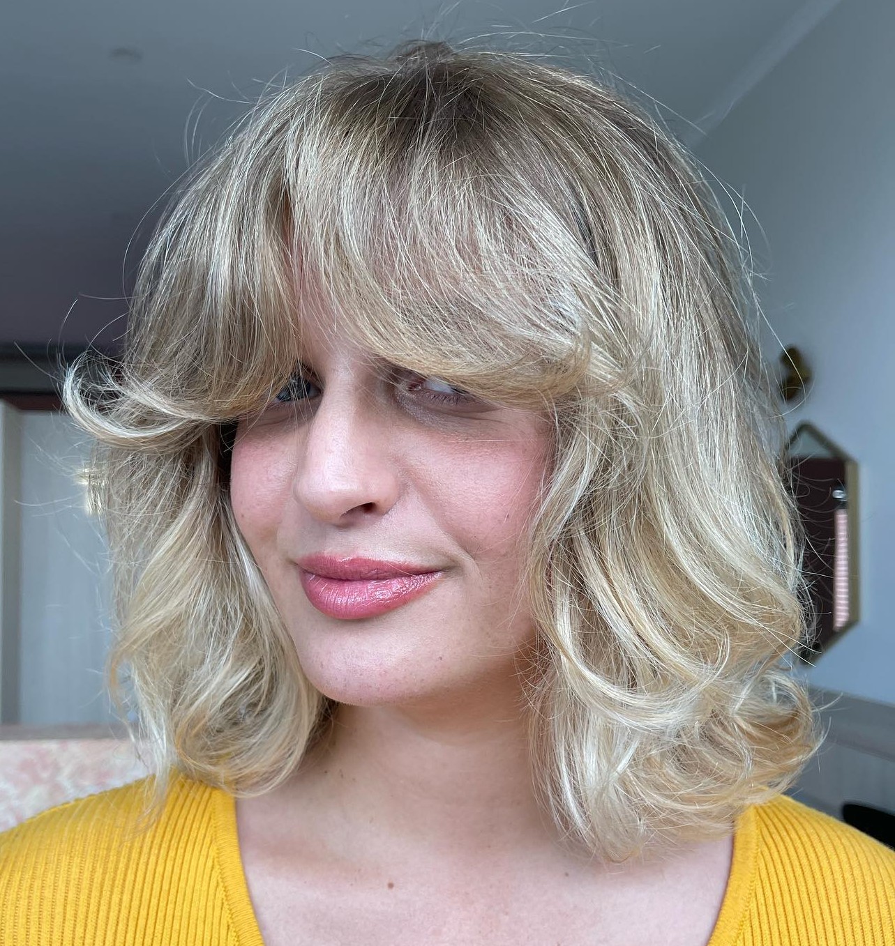 Medium Hair with a Curtain Fringe