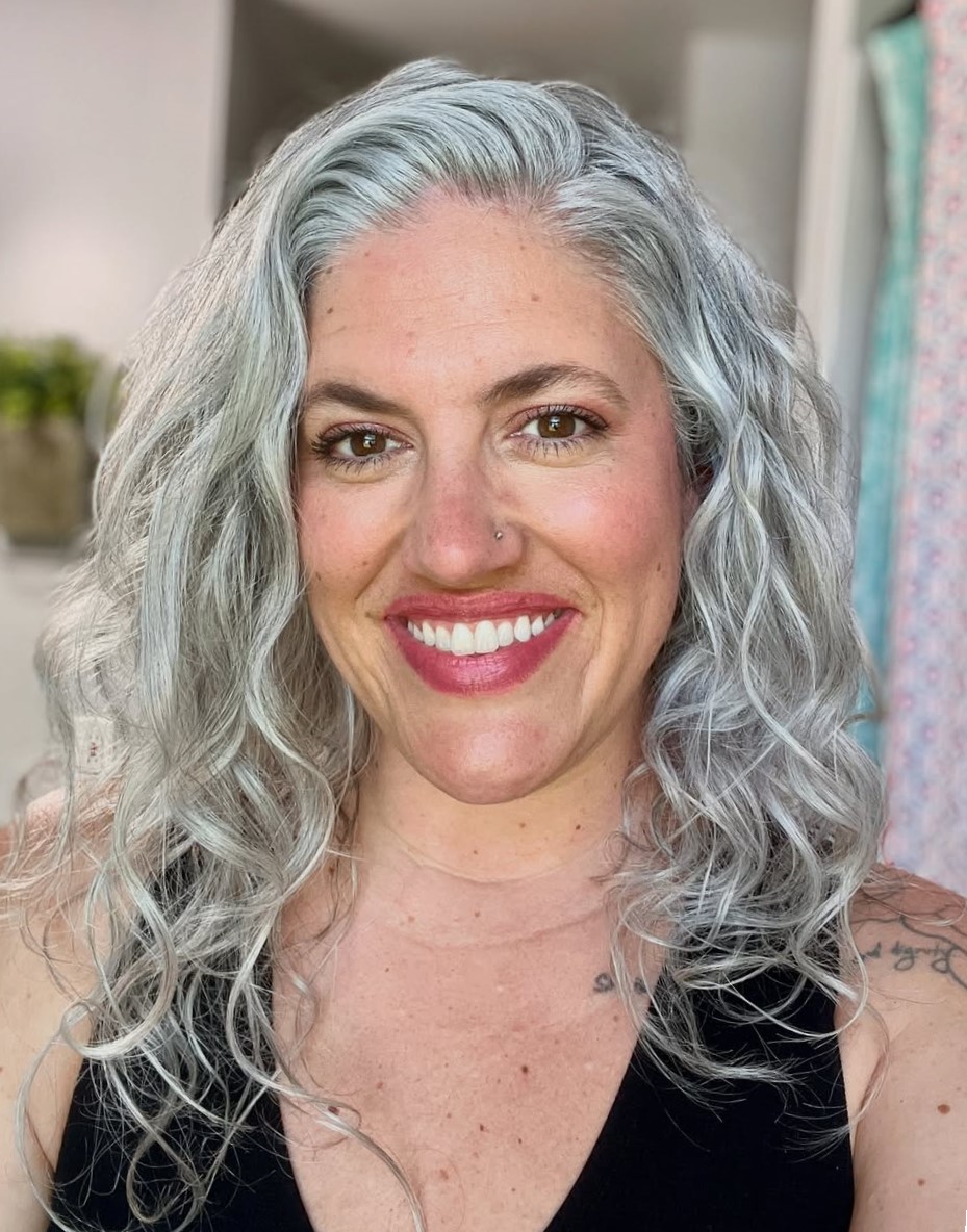 Long Gray Hair with Waves