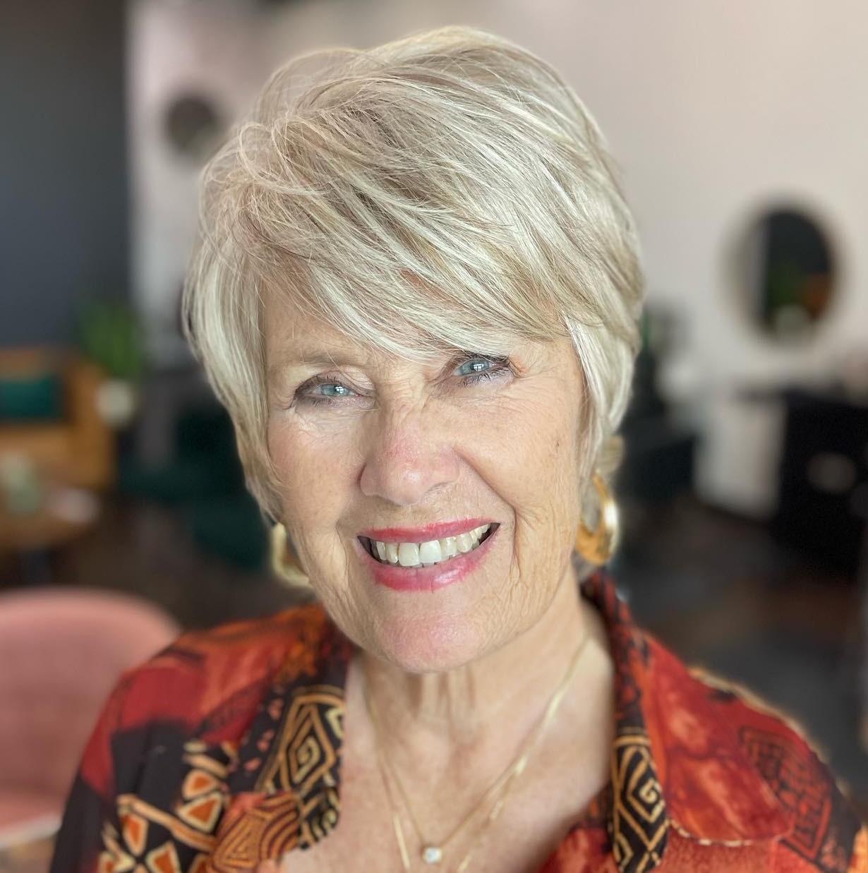 Senior Short Cut With Bangs