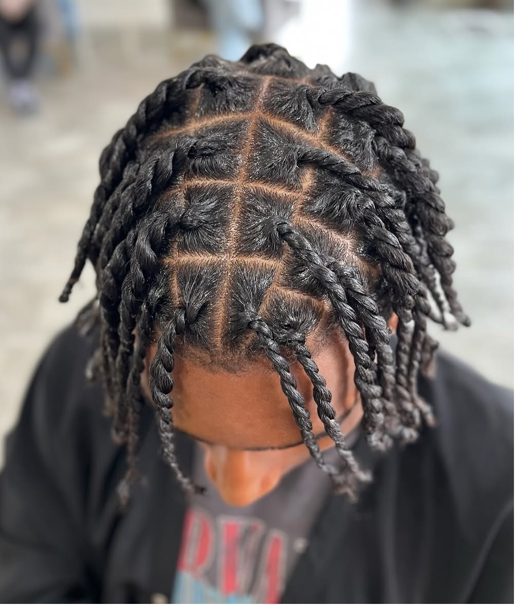 Short Two-Strand Locs for Men