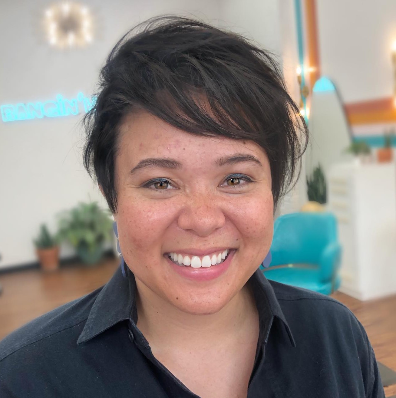 Asymmetrical Pixie for a Big Forehead