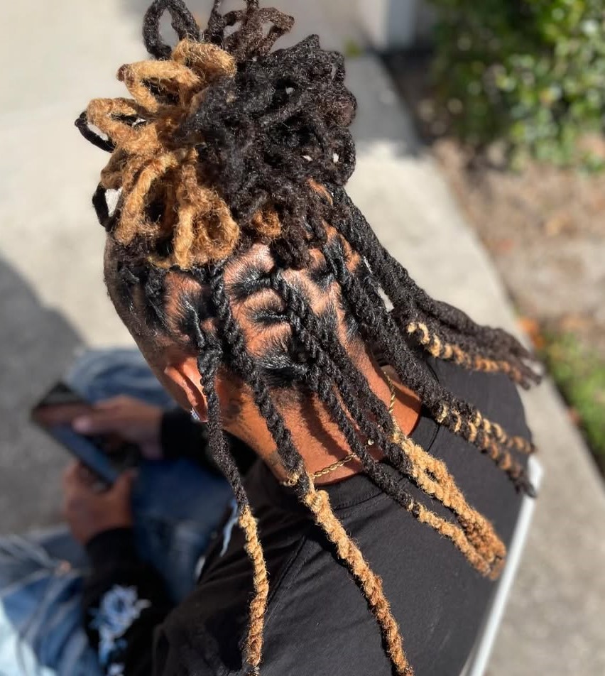 Half-Up Locs for Men