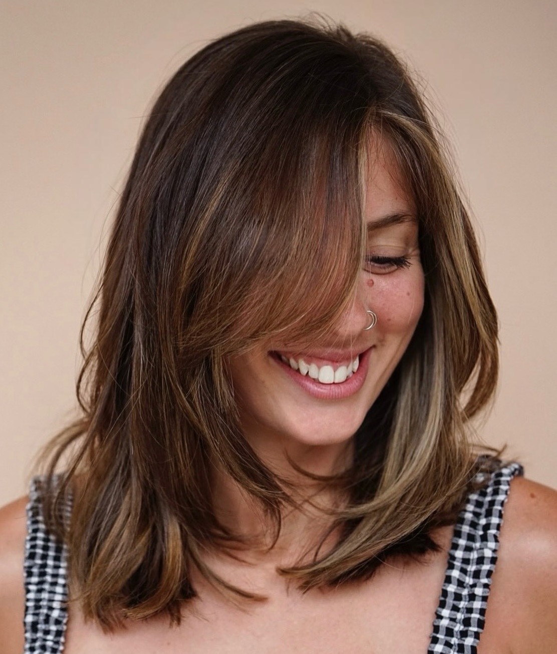 Medium Layered Hair with Bangs