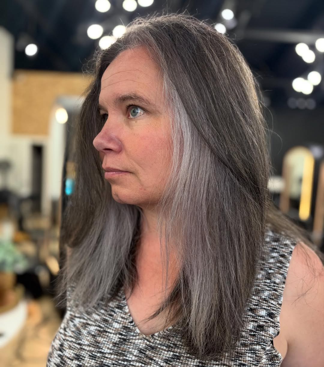 Salt-and-Pepper Balayage Hair