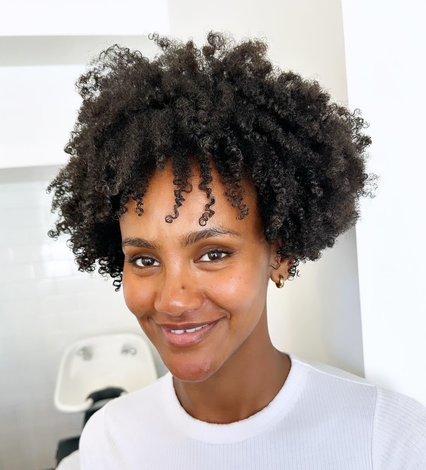 Short Afro for a Big Forehead