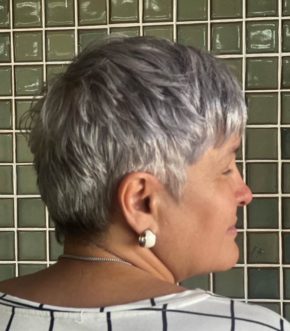 Short Gray Hair with Streaks