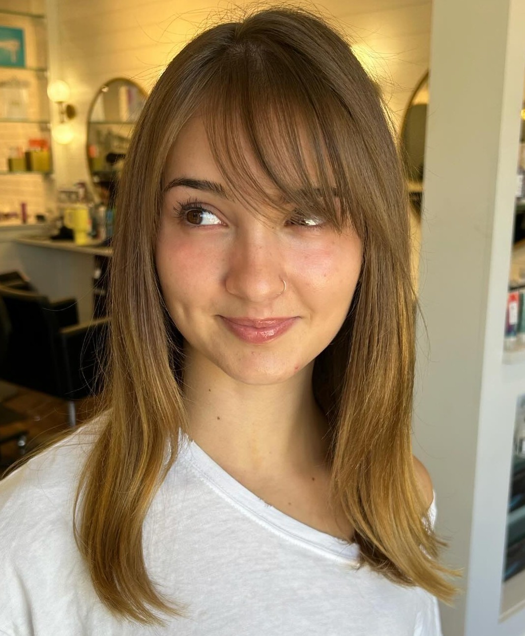Side Bangs for a Big Forehead
