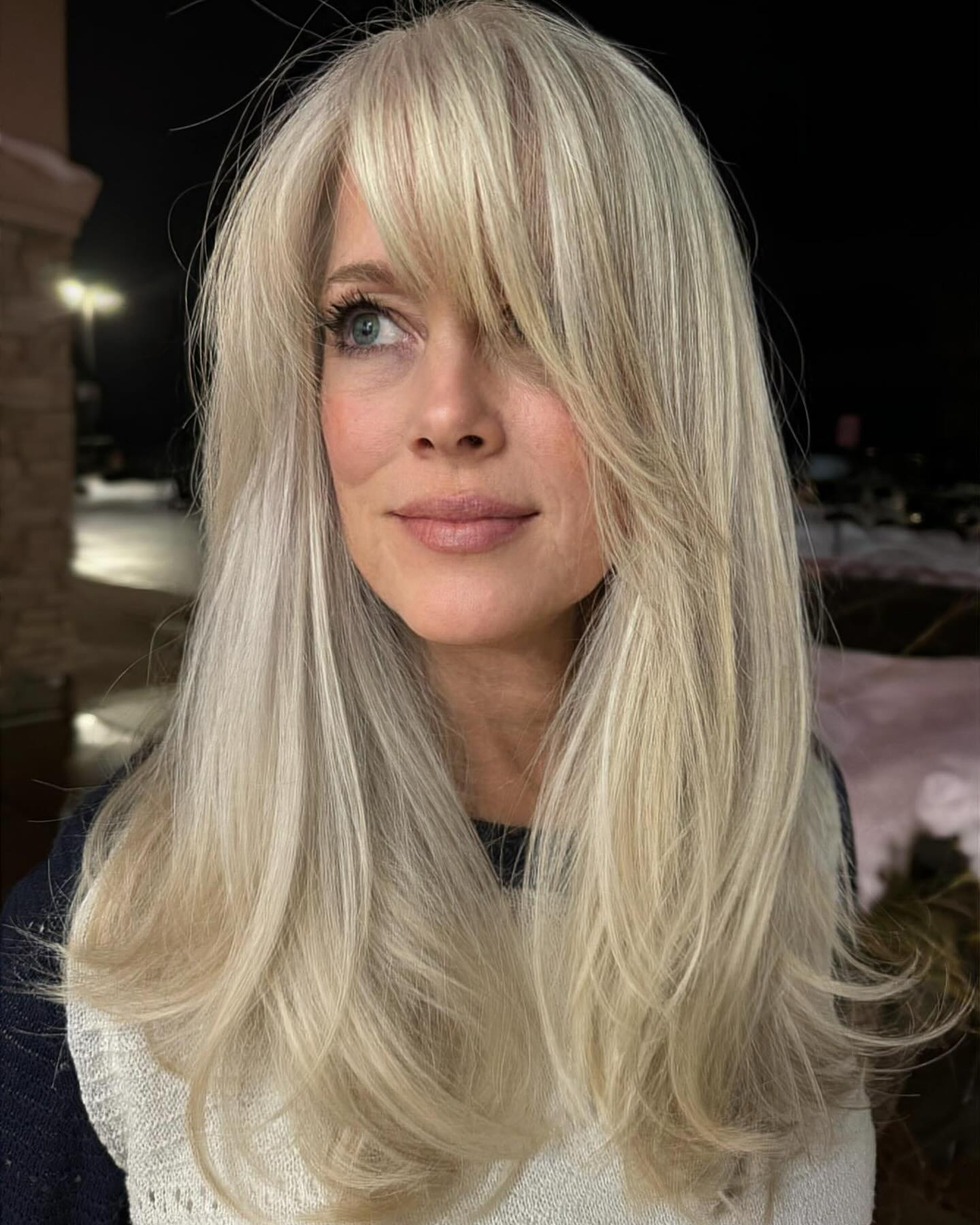 Side-Swept Bangs For Older Women