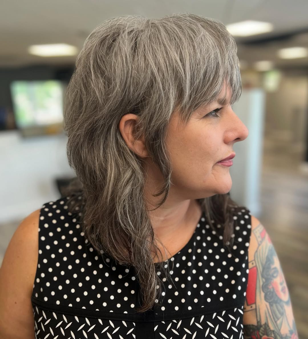 Medium-Length Gray Shag