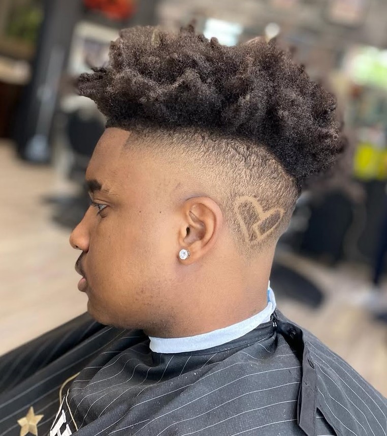 High Fade with Custom Design